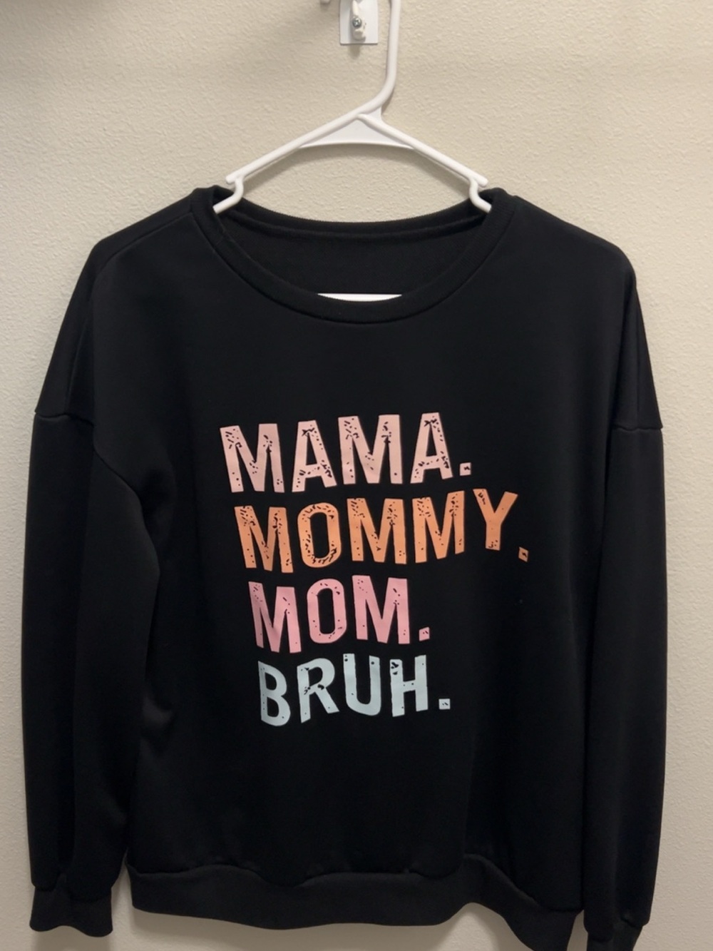 Black Long Sleeve Graphic Tee - Mama Mommy Mom Bruh